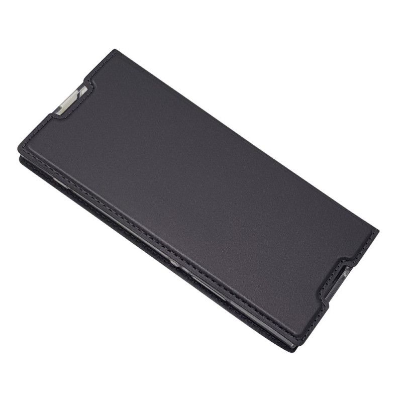 Flip Case Sony Xperia XA1 Schwarz Kartenhalter Mit Ledereffekt