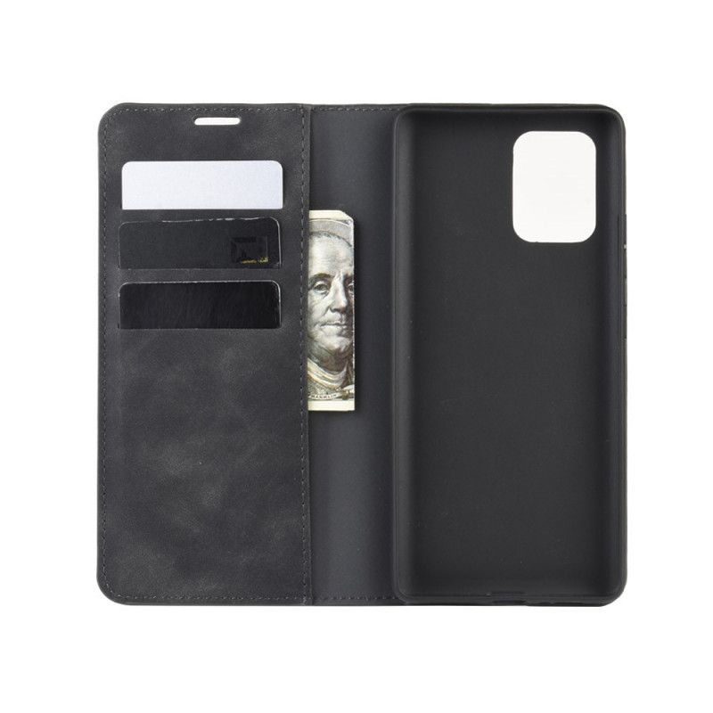 Flip Case Samsung Galaxy S10 Lite Schwarz Weicher Ledereffekt