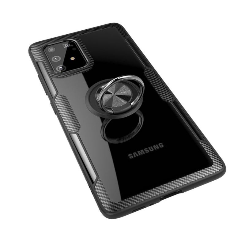 Hülle Für Samsung Galaxy S10 Lite Schwarz Kohlefasermetallring