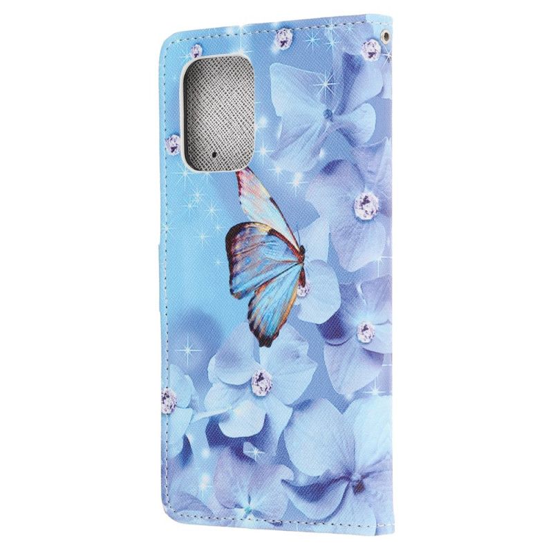 Lederhüllen Samsung Galaxy S10 Lite Diamantschmetterlinge Mit Tanga