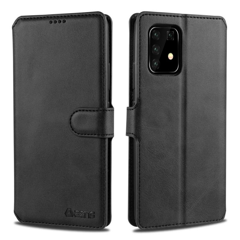 Lederhüllen Samsung Galaxy S10 Lite Schwarz Retro-Azns