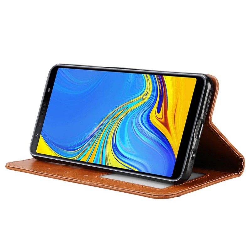 Flip Case Für Samsung Galaxy A70 Schwarz Kartenhalter Aus Kunstleder