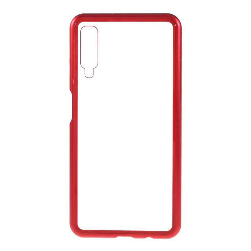 Flip Case Samsung Galaxy A70 Rot Transparent Abnehmbar