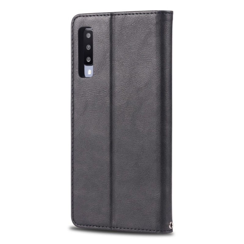 Flip Case Samsung Galaxy A70 Schwarz Retro-Azns