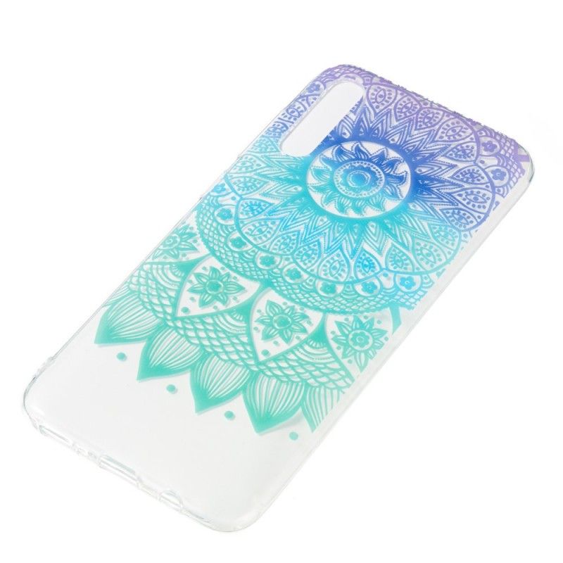 Hülle Für Samsung Galaxy A70 Transparentes Blaues Mandala