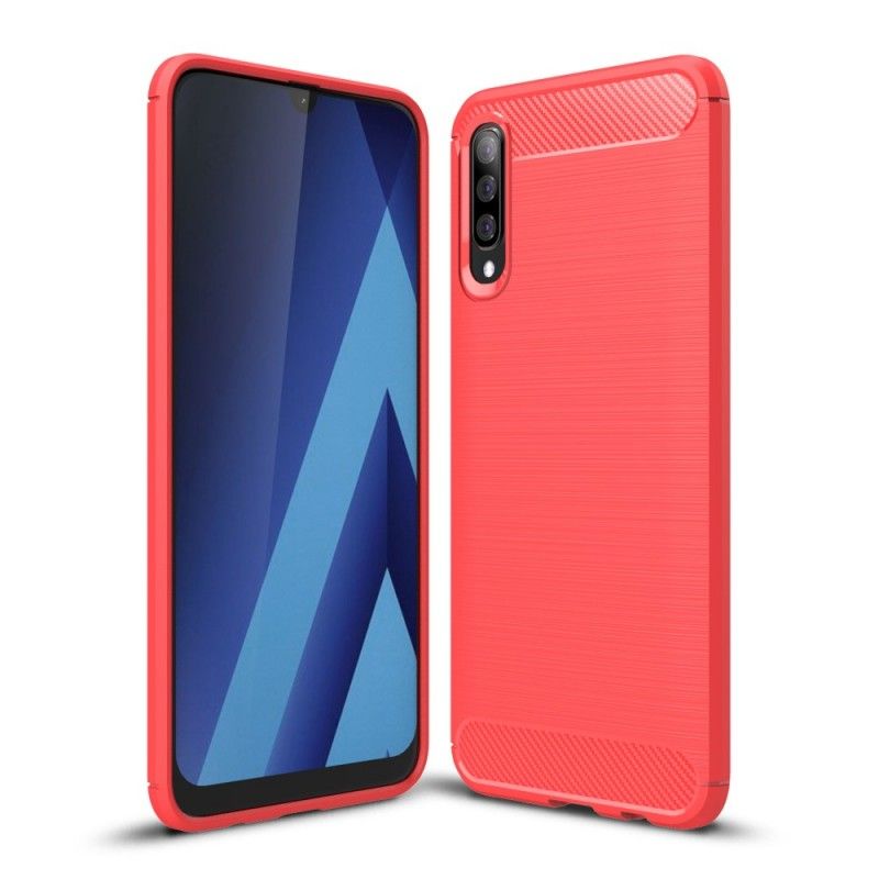 Hülle Samsung Galaxy A70 Schwarz Gebürstete Kohlefaser