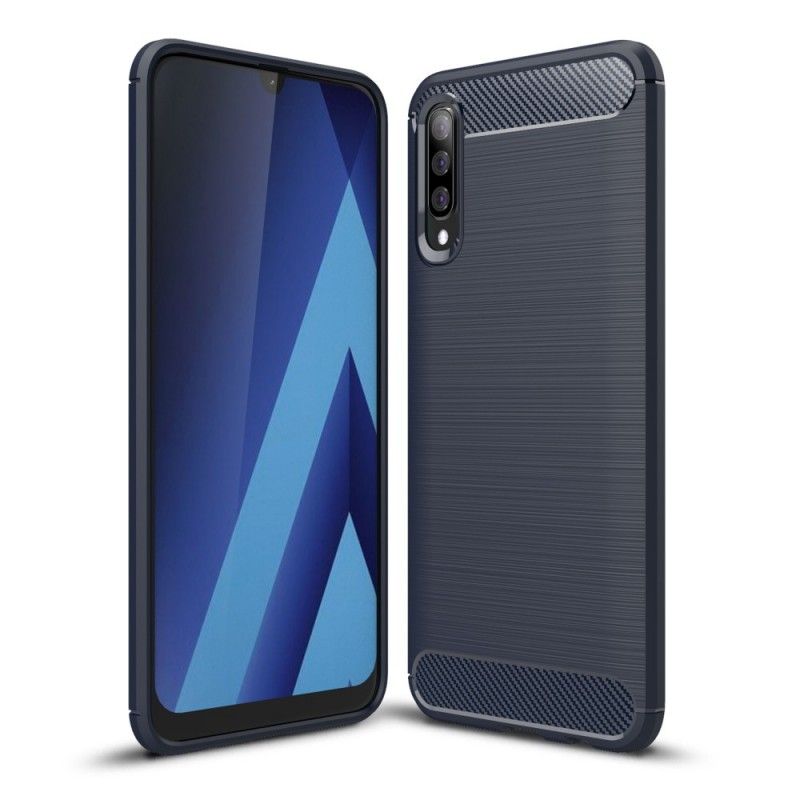 Hülle Samsung Galaxy A70 Schwarz Gebürstete Kohlefaser