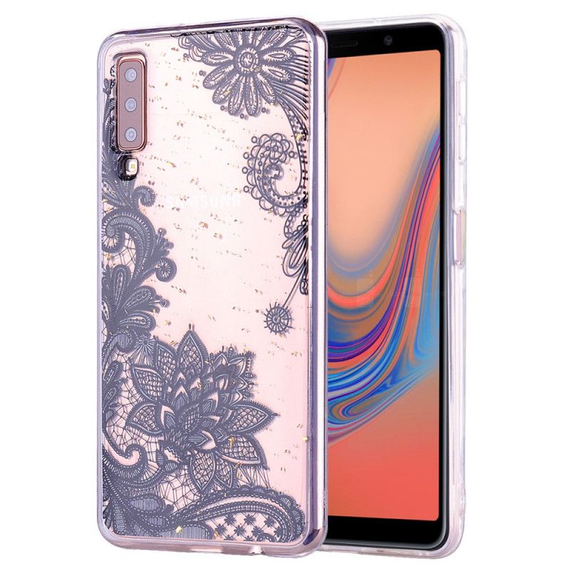 Hülle Samsung Galaxy A70 Spitzen- Und Paillettenblüten