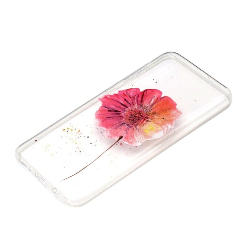 Hülle Samsung Galaxy A70 Transparente Aquarellmohnblume