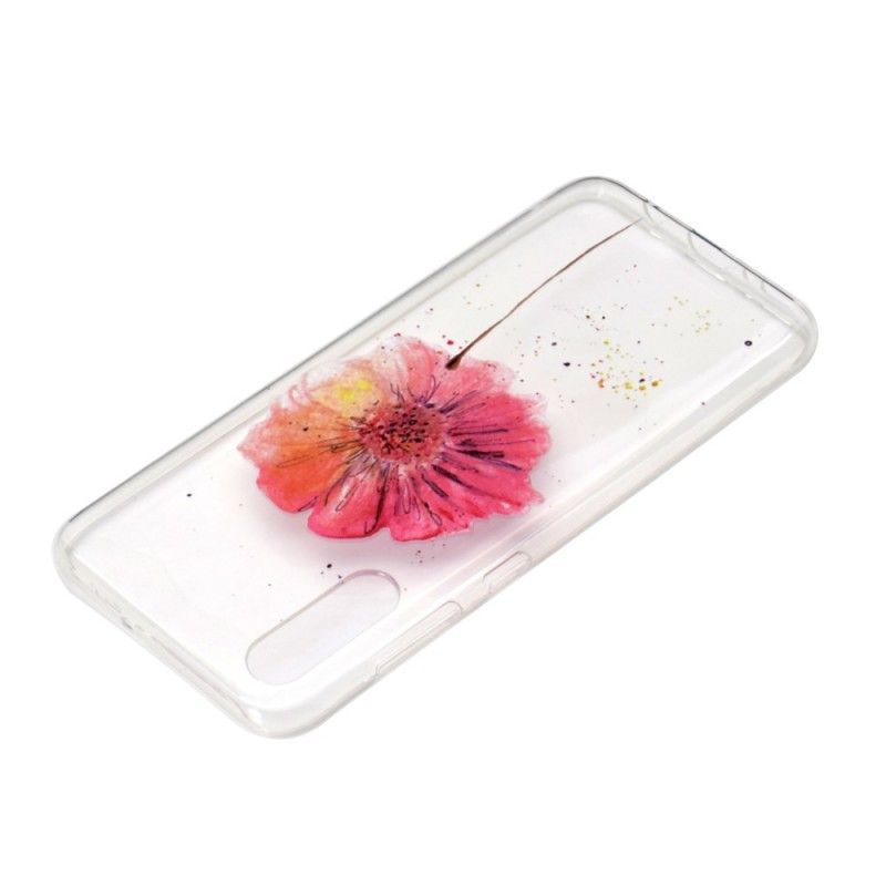 Hülle Samsung Galaxy A70 Transparente Aquarellmohnblume