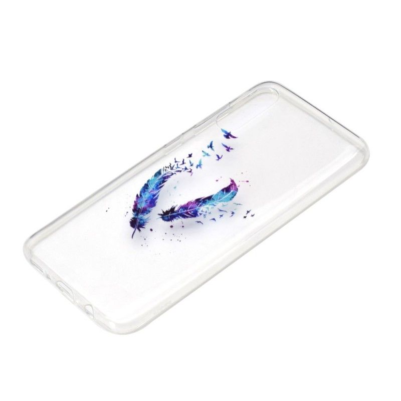 Hülle Samsung Galaxy A70 Transparente Federn