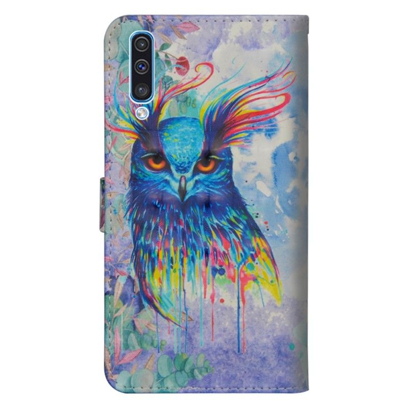 Lederhüllen Für Samsung Galaxy A70 Aquarellvogel