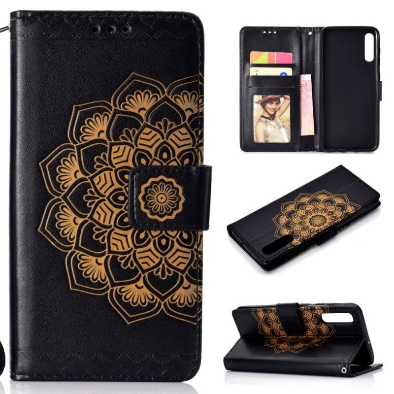 Lederhüllen Samsung Galaxy A70 Schwarz Schickes Mandala