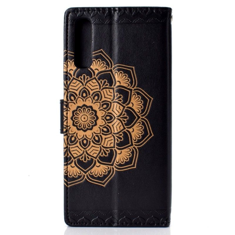 Lederhüllen Samsung Galaxy A70 Schwarz Schickes Mandala