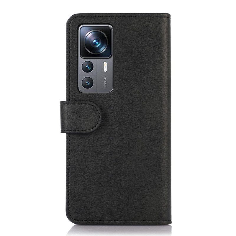 Flip Case Für Xiaomi 12T / 12T Pro Nüchternheit Ledereffekt