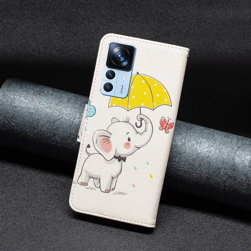 Lederhüllen Für Xiaomi 12T / 12T Pro Baby Elefant