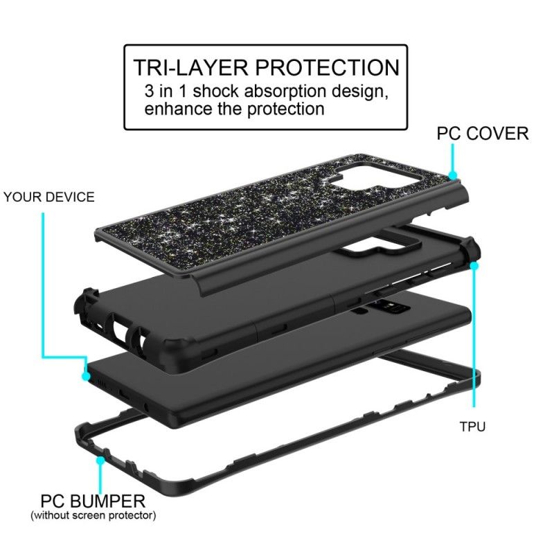 Hülle Samsung Galaxy Note 9 Lila Maxi-Pailletten