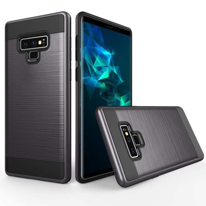 Hülle Samsung Galaxy Note 9 Schwarz Gebürsteter Hybrid