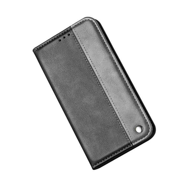 Flip Case Samsung Galaxy S9 Grau Zweifarbiger Ledereffekt