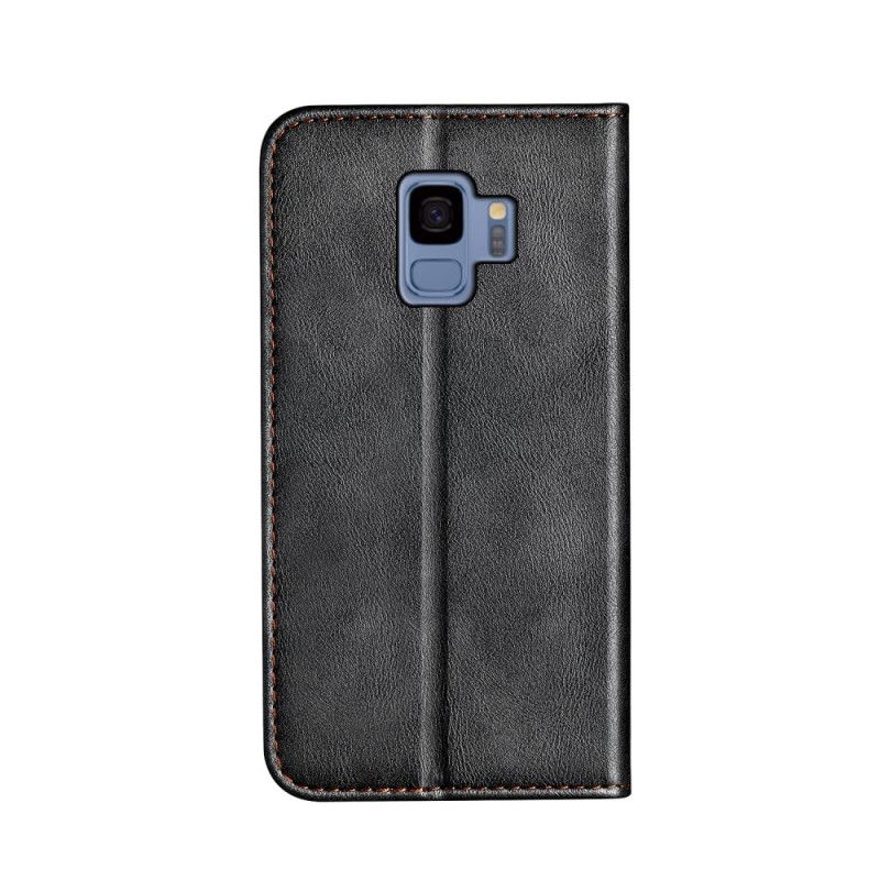 Flip Case Samsung Galaxy S9 Grau Zweifarbiger Ledereffekt