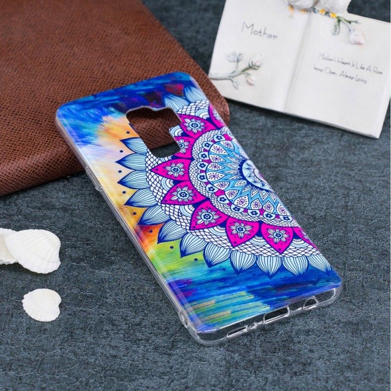 Hülle Samsung Galaxy S9 Fluoreszierendes Farbiges Mandala