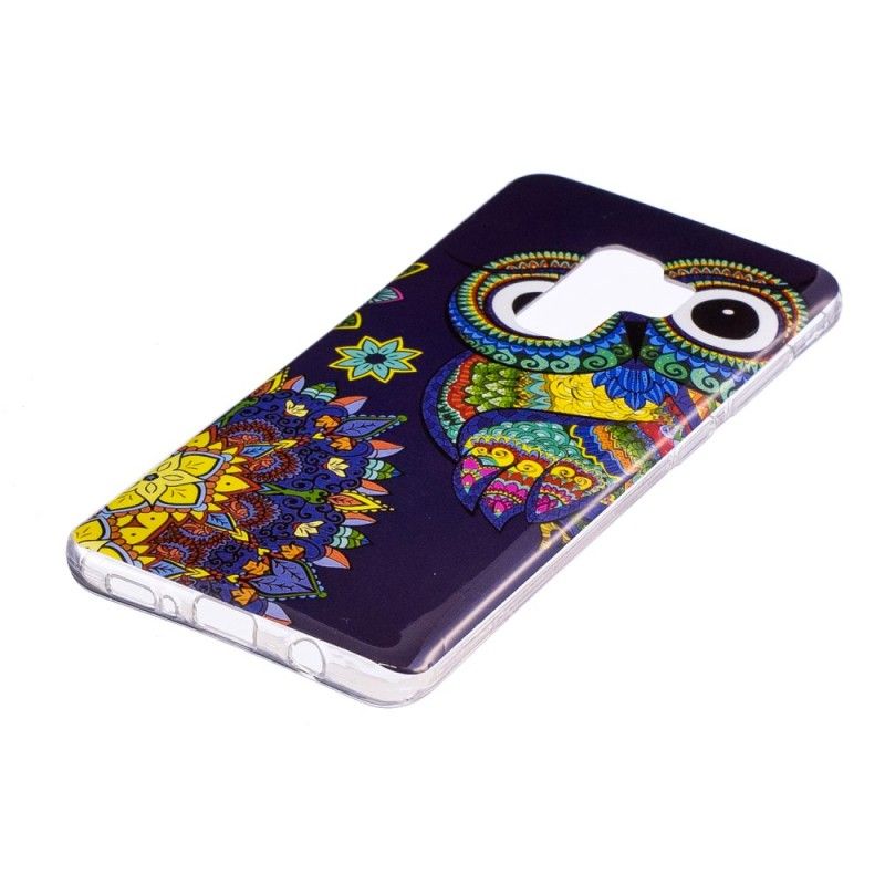 Hülle Samsung Galaxy S9 Handyhülle Fluoreszierende Mandala-Eule