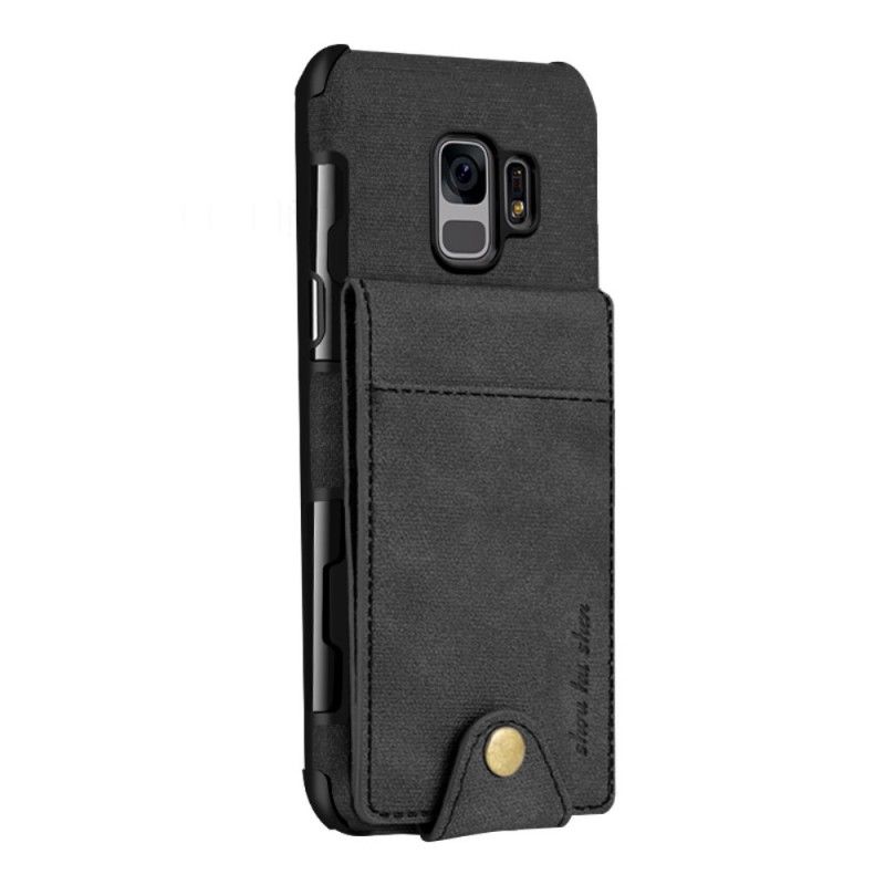 Hülle Samsung Galaxy S9 Schwarz Faltkartenhalter