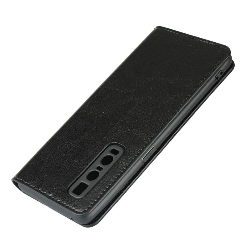 Flip Case Oppo Find X2 Pro Schwarz Echtes Leder