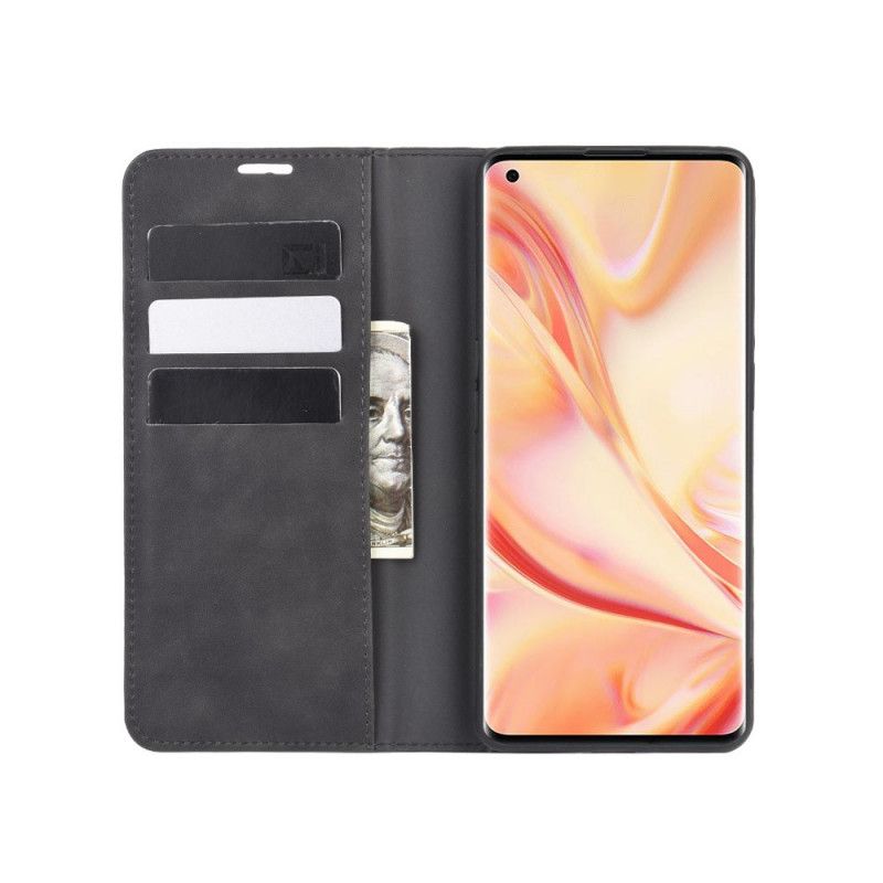 Flip Case Oppo Find X2 Pro Schwarz Weichledereffekt