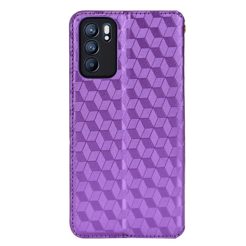 Flip Case Oppo Reno 6 5g Handyhülle 3d-diamant Ledereffekt