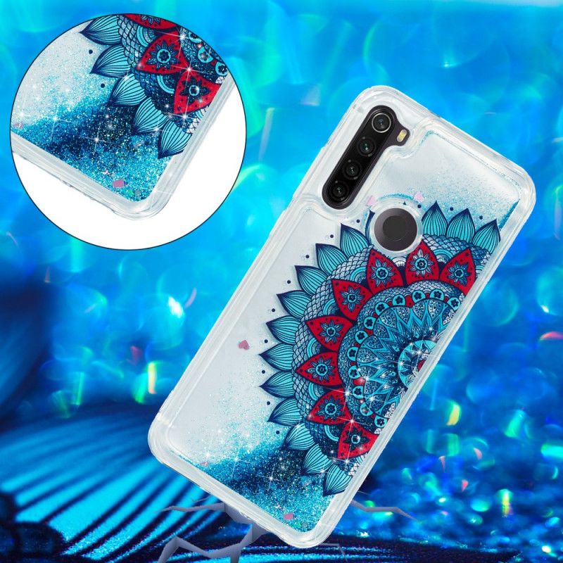 Hülle Xiaomi Redmi Note 8T Dunkelblau Glitzermandala