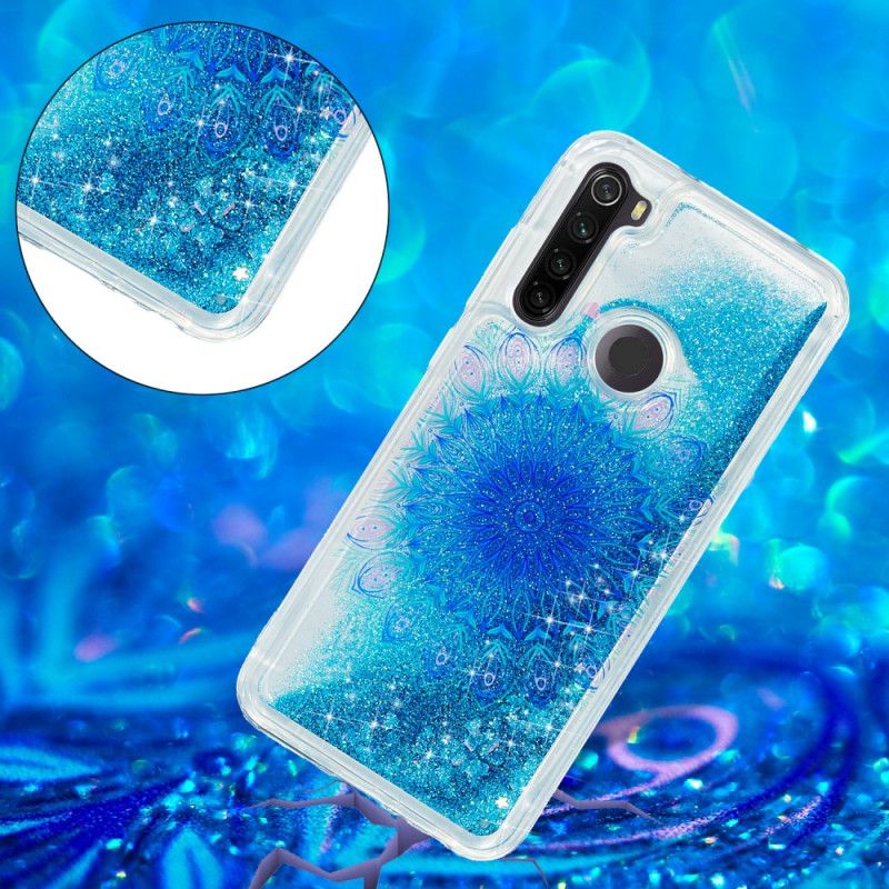 Hülle Xiaomi Redmi Note 8T Dunkelblau Glitzermandala