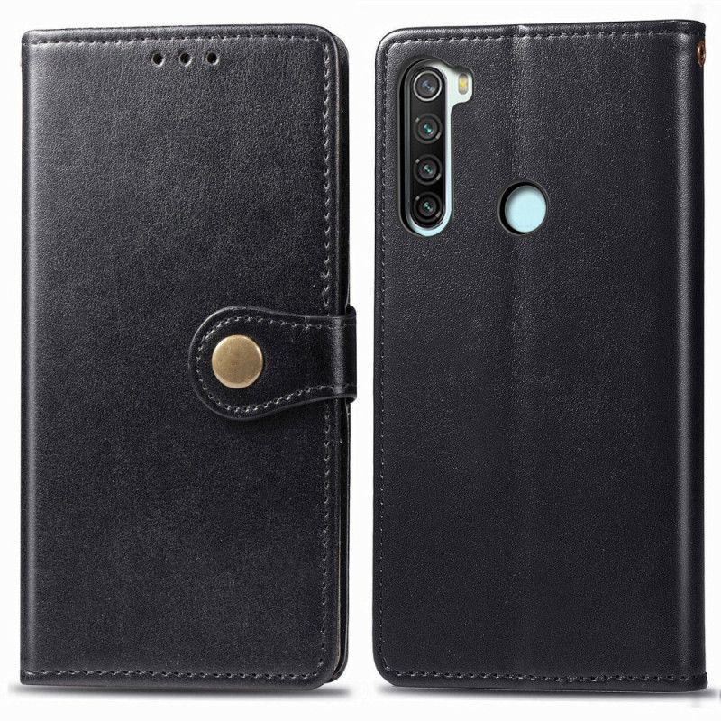 Lederhüllen Xiaomi Redmi Note 8T Schwarz Stil Leder Litschi Hut Prinz