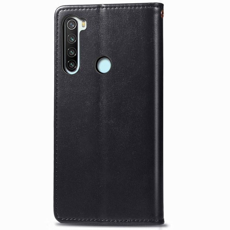 Lederhüllen Xiaomi Redmi Note 8T Schwarz Stil Leder Litschi Hut Prinz