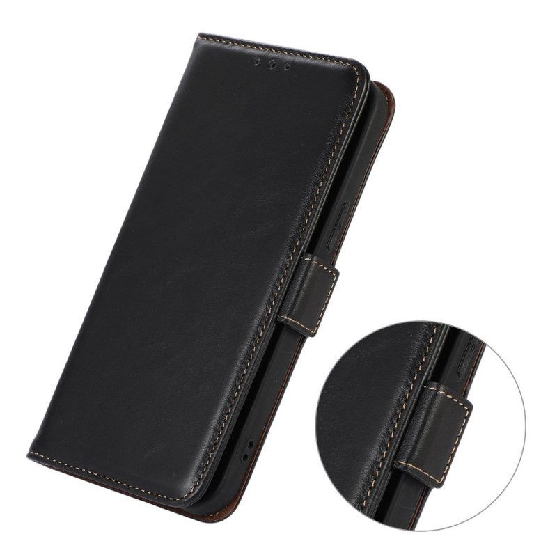 Flip Case Für Realme GT2 Pro Echtes Leder