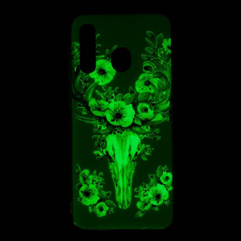 Hülle Für Samsung Galaxy A50 Fluoreszierender Blühender Elch