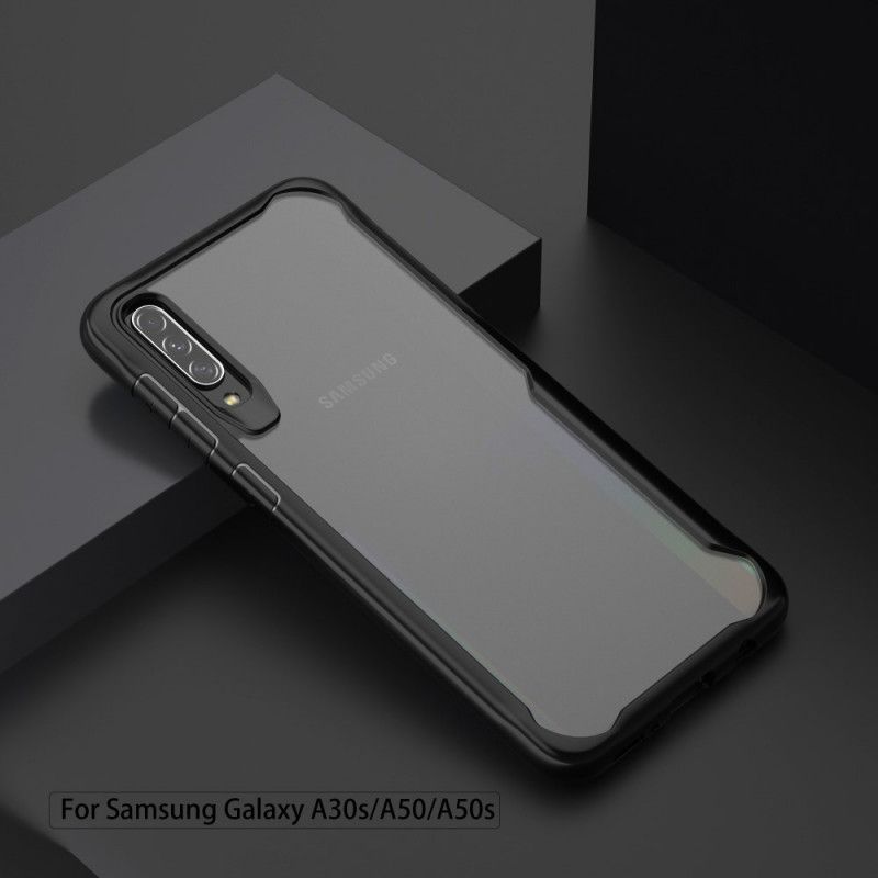 Hülle Für Samsung Galaxy A50 Schwarz Abgeschrägter Kantenhybrid