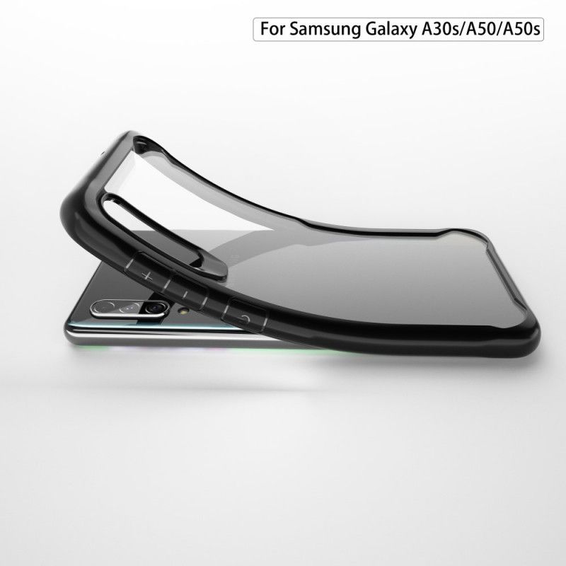 Hülle Für Samsung Galaxy A50 Schwarz Abgeschrägter Kantenhybrid