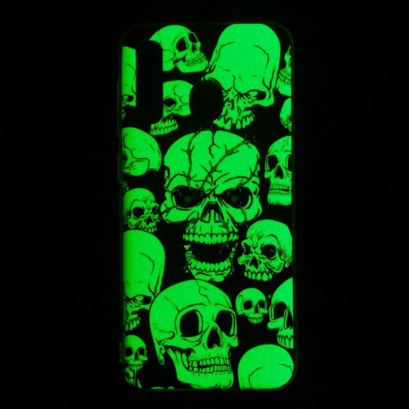 Hülle Samsung Galaxy A50 Aufmerksamkeit Fluoreszierende Schädel