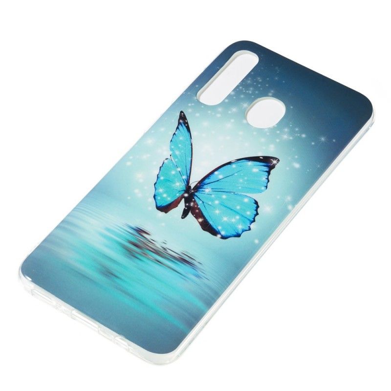 Hülle Samsung Galaxy A50 Fluoreszierender Blauer Schmetterling