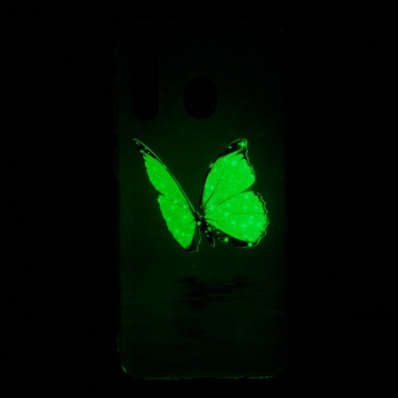 Hülle Samsung Galaxy A50 Fluoreszierender Blauer Schmetterling