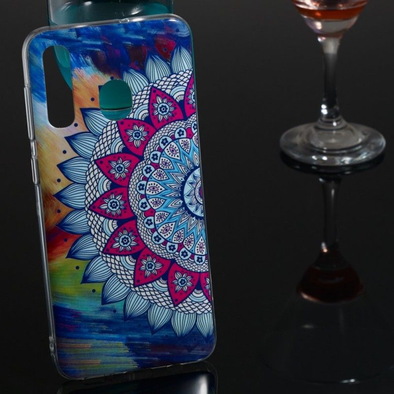 Hülle Samsung Galaxy A50 Fluoreszierendes Farbiges Mandala