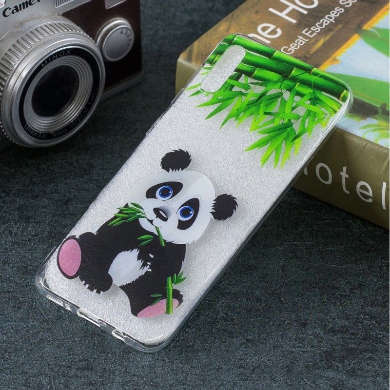 Hülle Samsung Galaxy A50 Handyhülle Transparenter Panda Essen