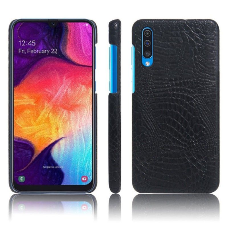 Hülle Samsung Galaxy A50 Orange Krokodilhauteffekt