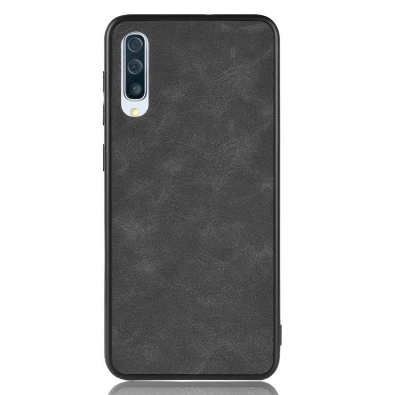 Hülle Samsung Galaxy A50 Schwarz Ledereffekt Im Vintage-Look