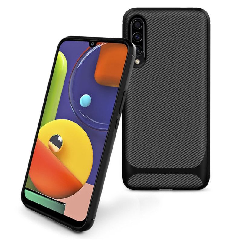 Hülle Samsung Galaxy A50 Schwarz Moderne Flexible Kohlefaser