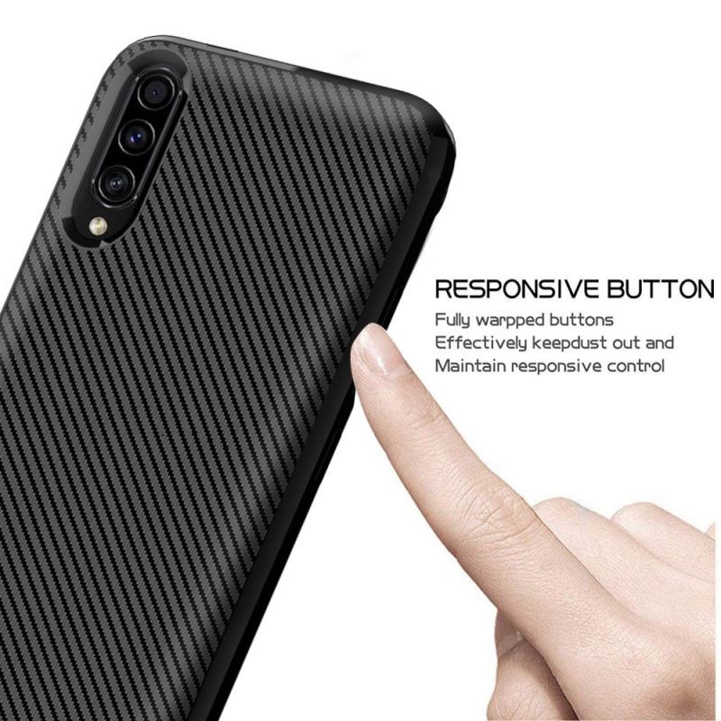 Hülle Samsung Galaxy A50 Schwarz Moderne Flexible Kohlefaser