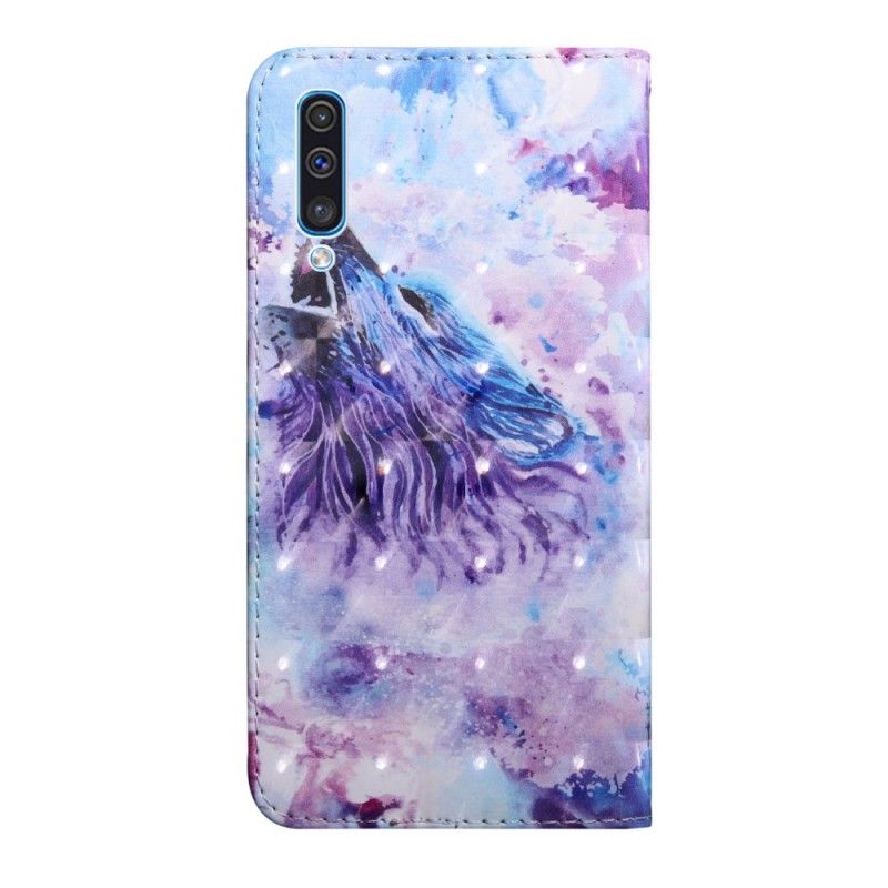 Lederhüllen Samsung Galaxy A50 Aquarellwolf