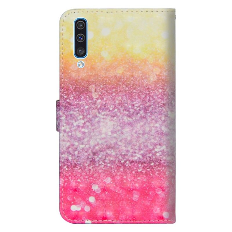 Lederhüllen Samsung Galaxy A50 Gradient Magenta Glitter