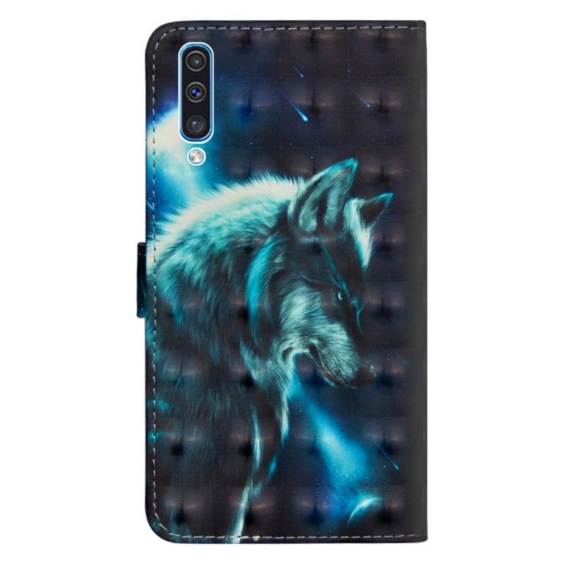 Lederhüllen Samsung Galaxy A50 Handyhülle Majestätischer Wolf